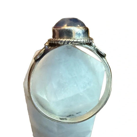 Kyanite Cabochon Bali Sterling Silver Ring (8) - Picture 10 of 11